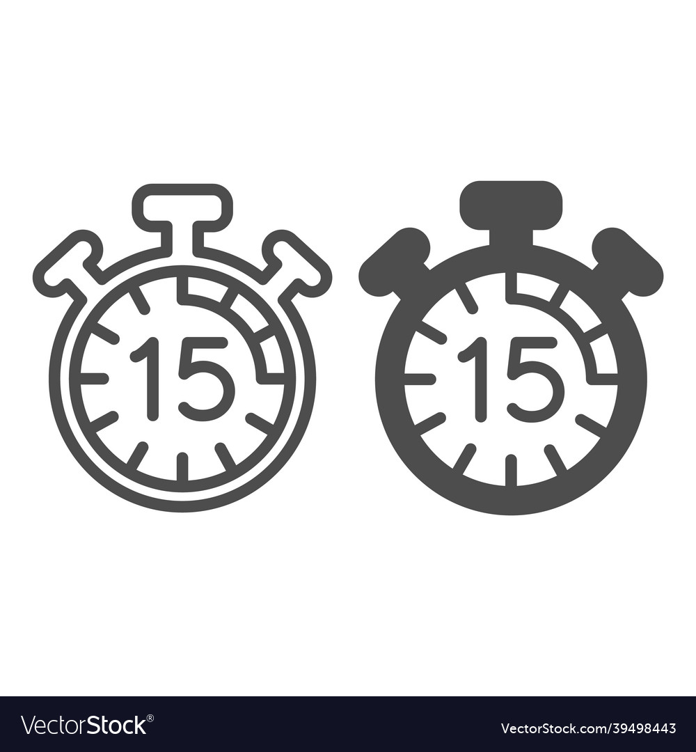 Stopwatch with buttons 15 seconds timer vector image Stopwatch with buttons 15 seconds timer
