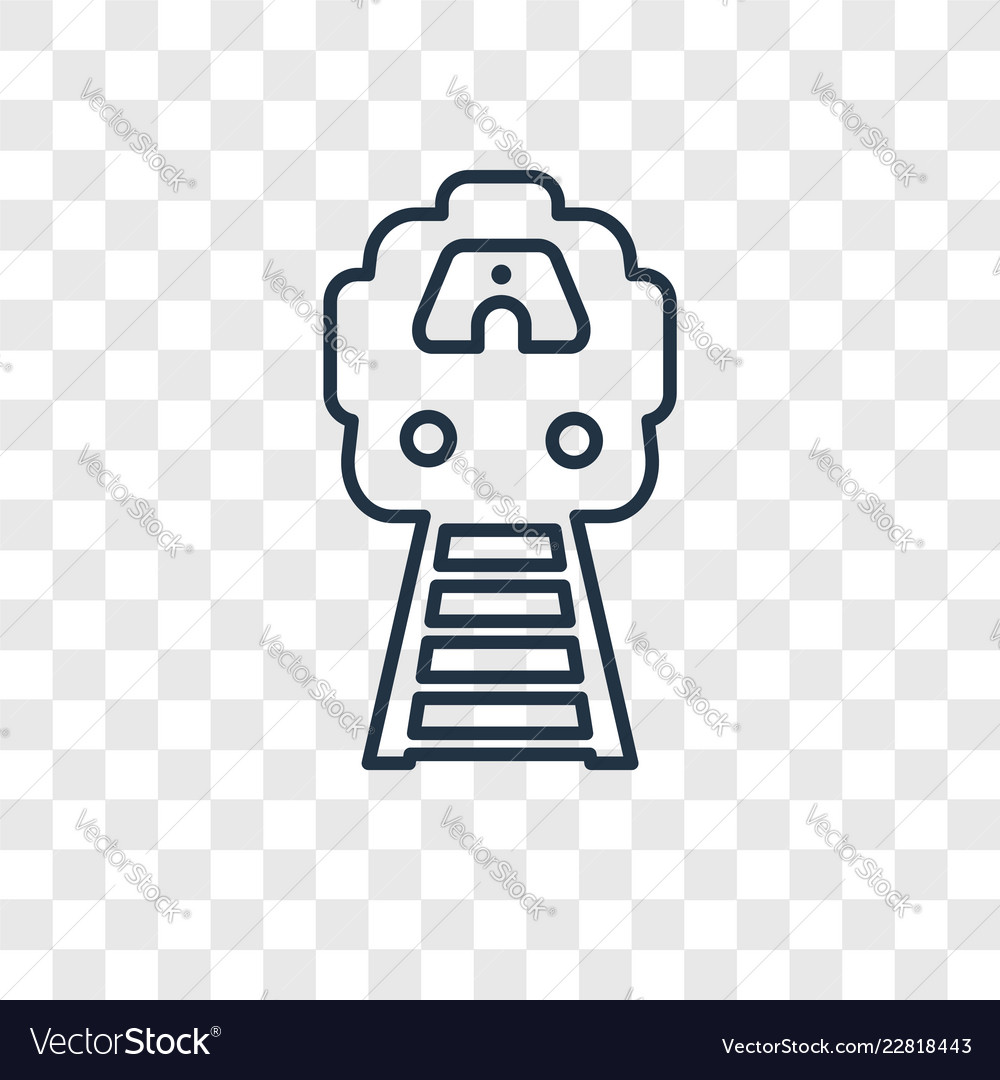 Train concept linear icon isolated on transparent Vector Image Train concept linear icon isolated on transparent