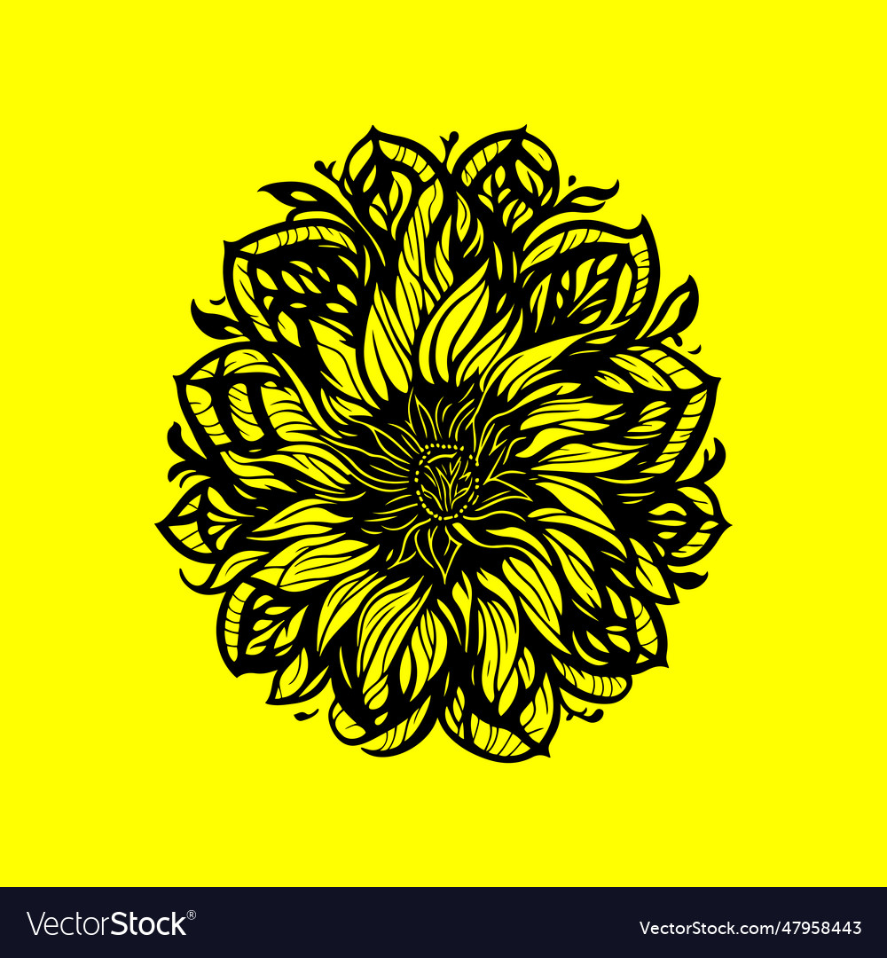 Tribal Flower Design Gorgeous Detailed Flower Vector Image   Tribal Flower Design Gorgeous Detailed Flower Vector 47958443 