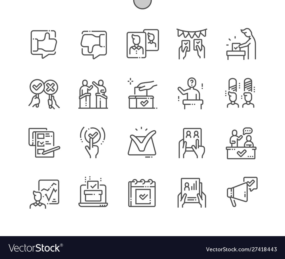 Voting Icons - Thin Line Style