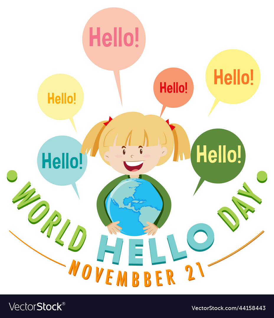 World hello day banner design