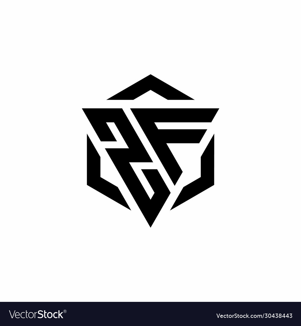 Zf logo monogram with triangle and hexagon modern Vector Image Zf logo monogram with triangle and hexagon modern