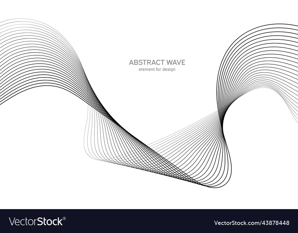 Abstract Wave Element - Line Art