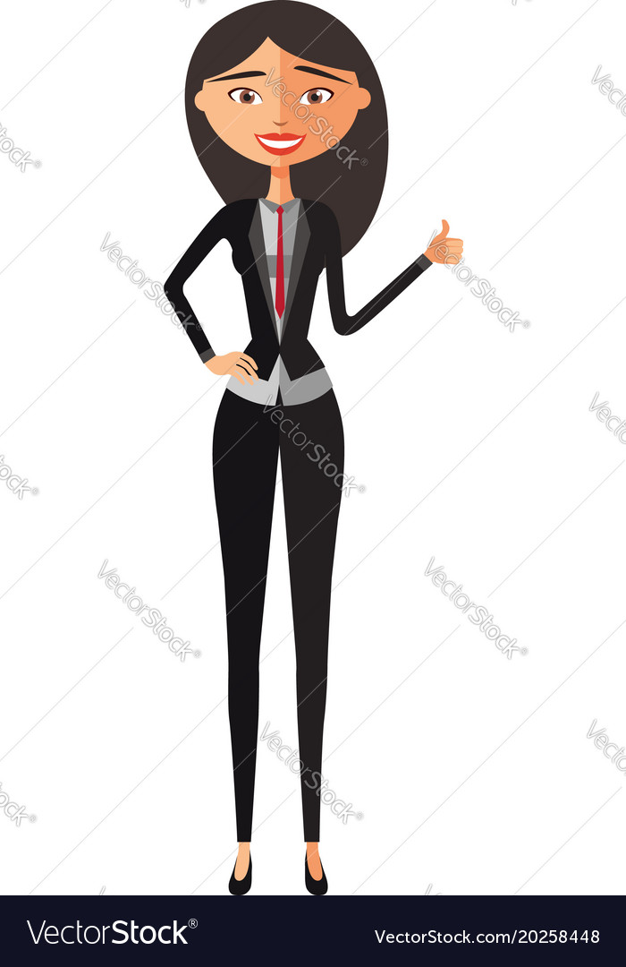 Asian happy businesswoman showing thumbs up