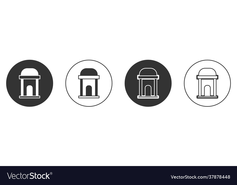 Black old crypt icon isolated on white background Vector Image