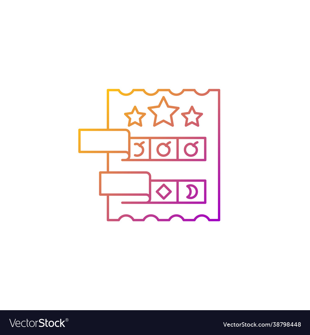 Break open lottery ticket gradient linear icon