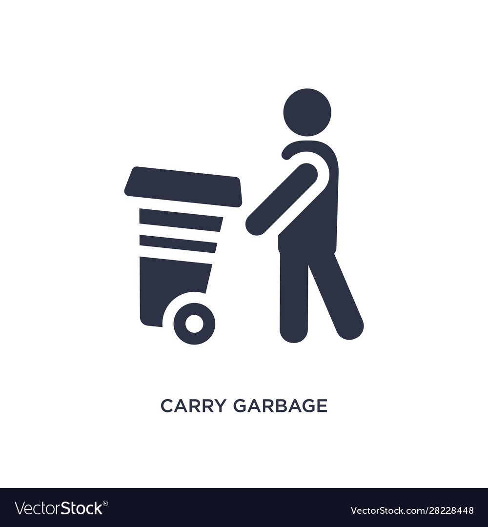 Carry garbage icon on white background simple Vector Image Carry garbage icon on white background simple