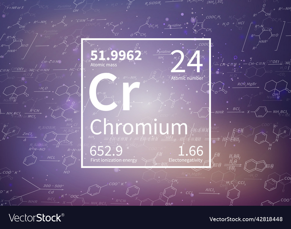 Chromium chemical element with first ionization vector image Chromium chemical element with first ionization