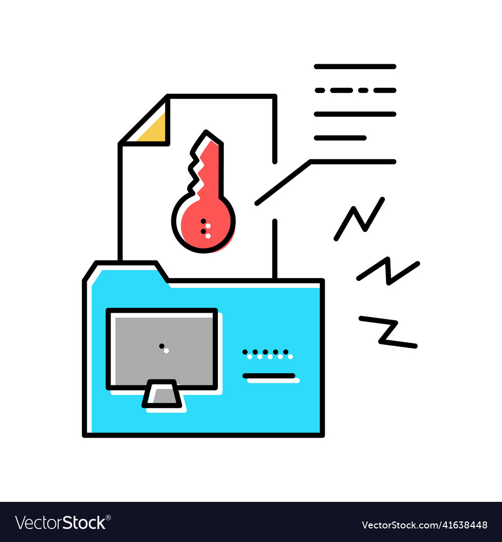 Electronic key hacking color icon