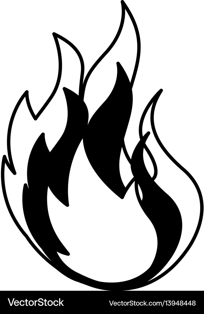Fire flame isolated icon Royalty Free Vector Image