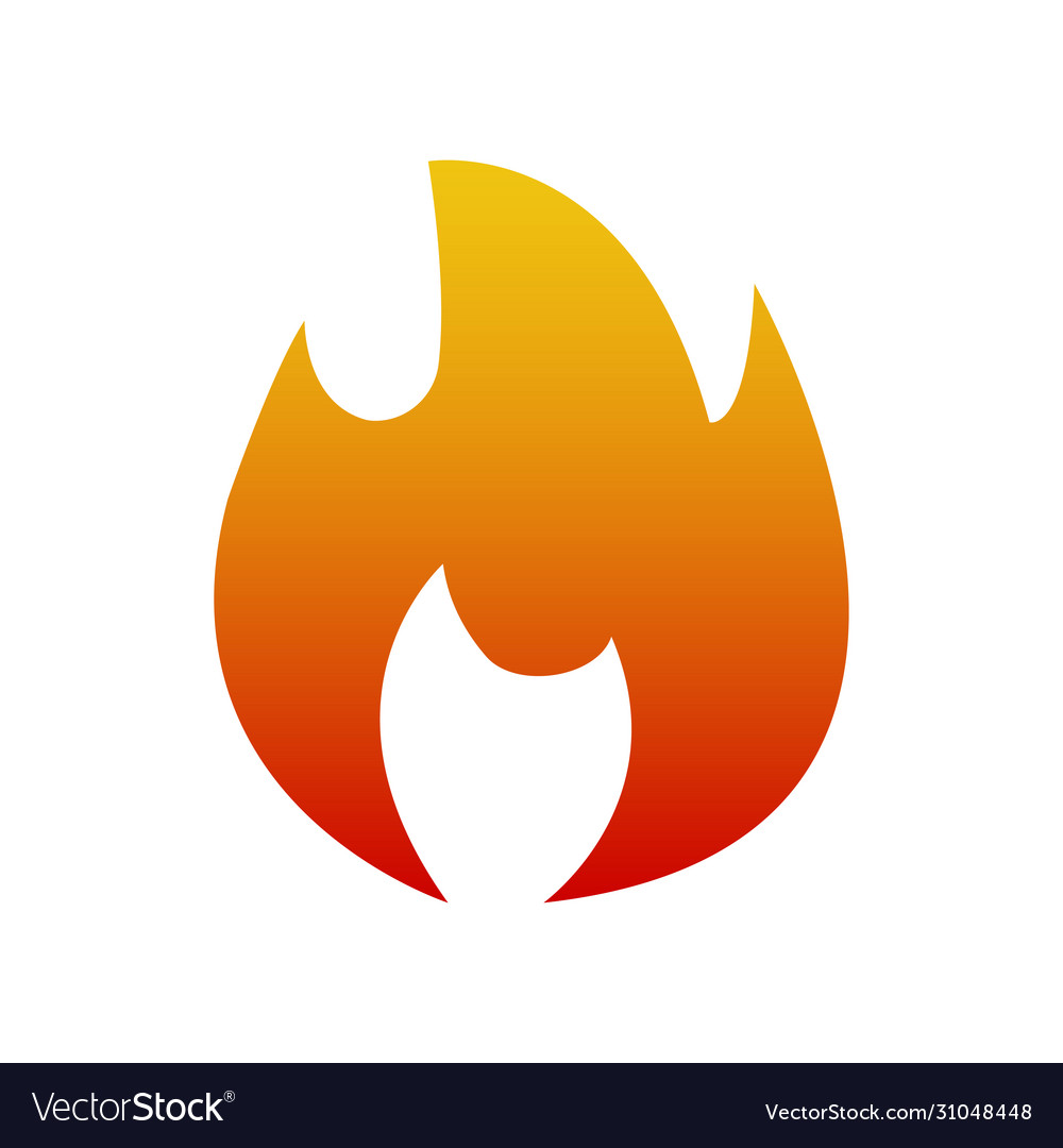 Fire sign in gradient color flame symbol Vector Image