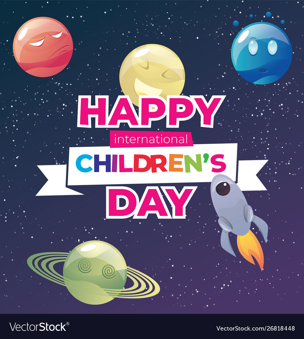 Happy International Childrens Day Banner Vector Image