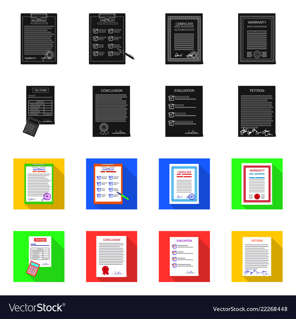 Isolated object of form and document symbol set vector image Isolated object of form and document symbol set
