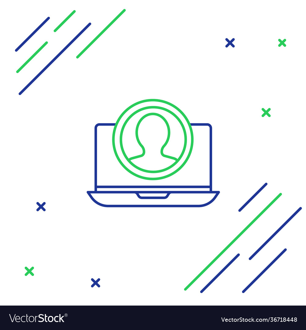 Line create account screen icon isolated on white Vector Image Line create account screen icon isolated on white