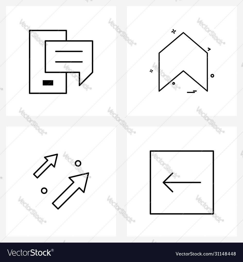 Modern style set 4 line pictograph grid based
