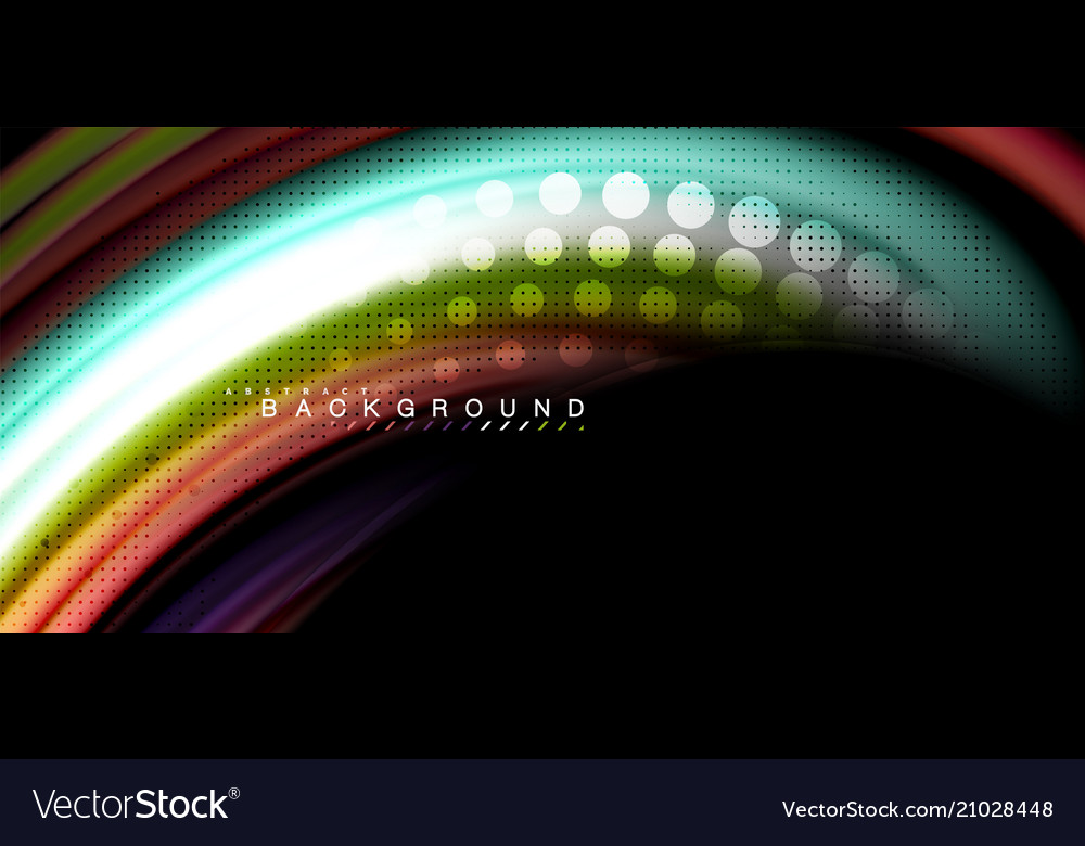 Multicolored wave lines on black background design Vector Image Multicolored wave lines on black background design