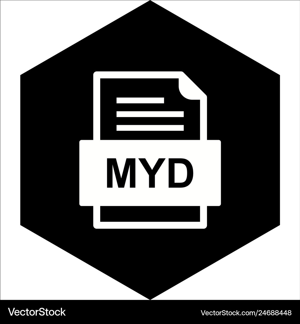 Myd file document icon Royalty Free Vector Image