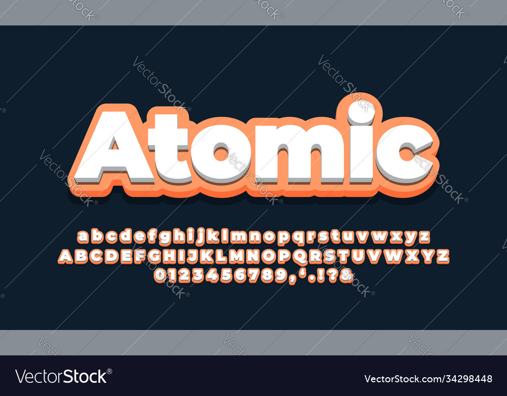 Orange soft with white 3d font effect or text