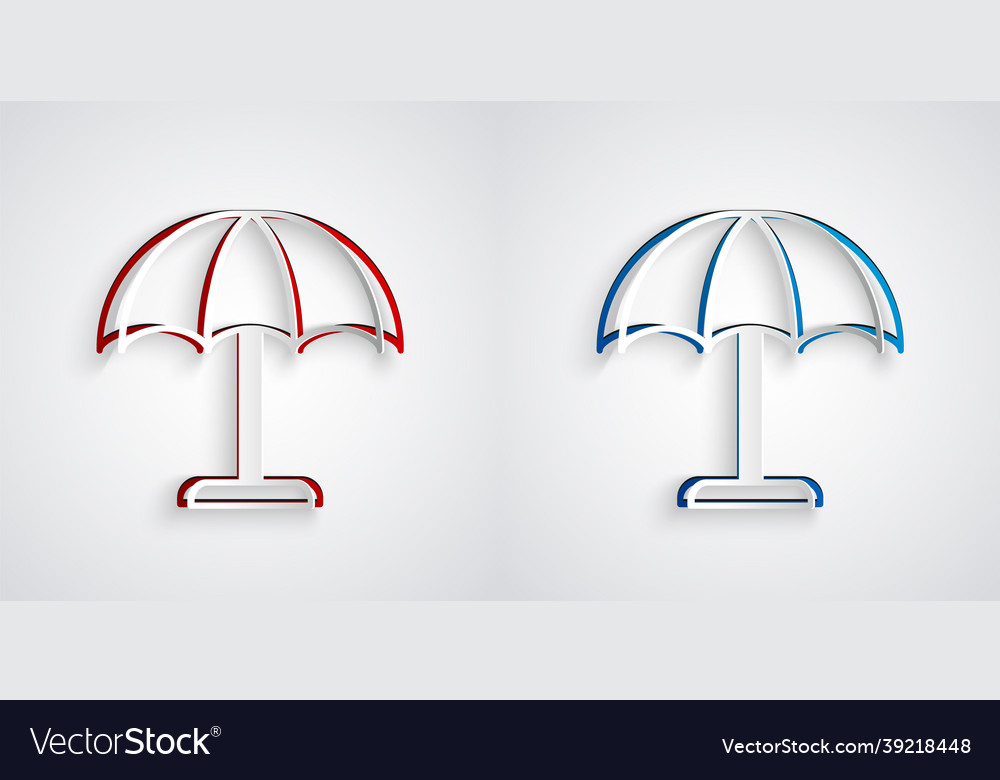 Paper cut sun protective umbrella for beach icon