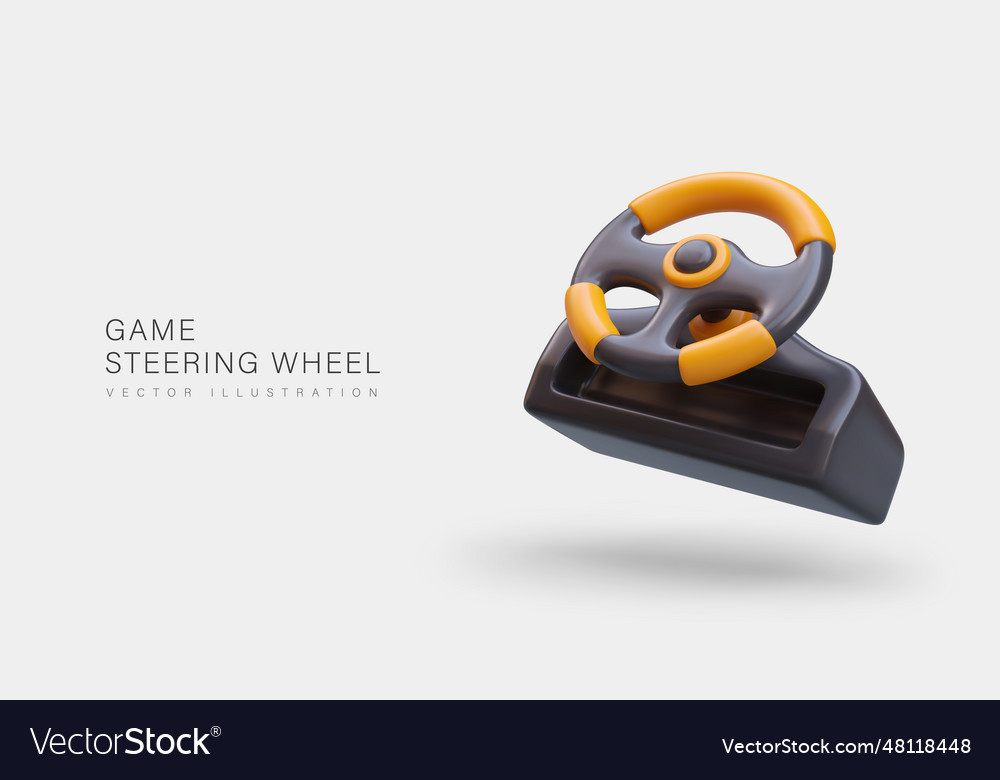 Realistic game steering wheel device for computer vector image Realistic game steering wheel device for computer