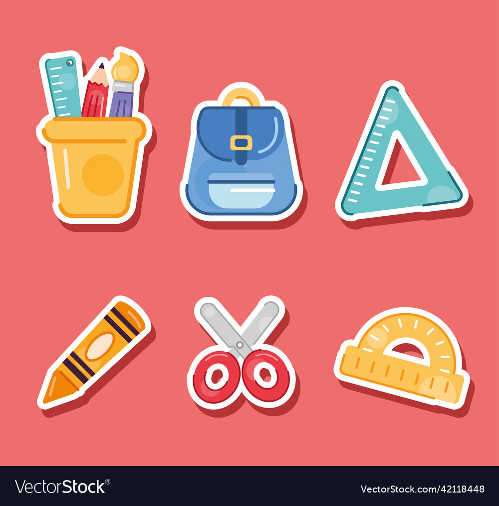School supplies six icons