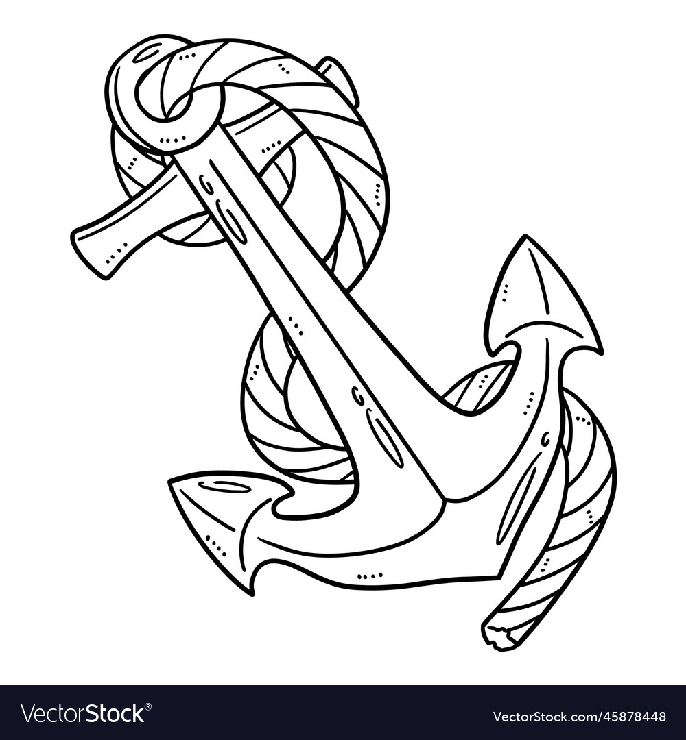 Sea anchor isolated coloring page for kids