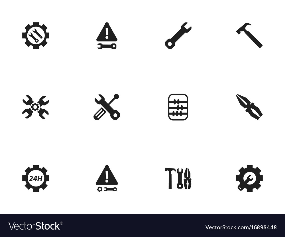 Set of 12 editable mechanic icons includes