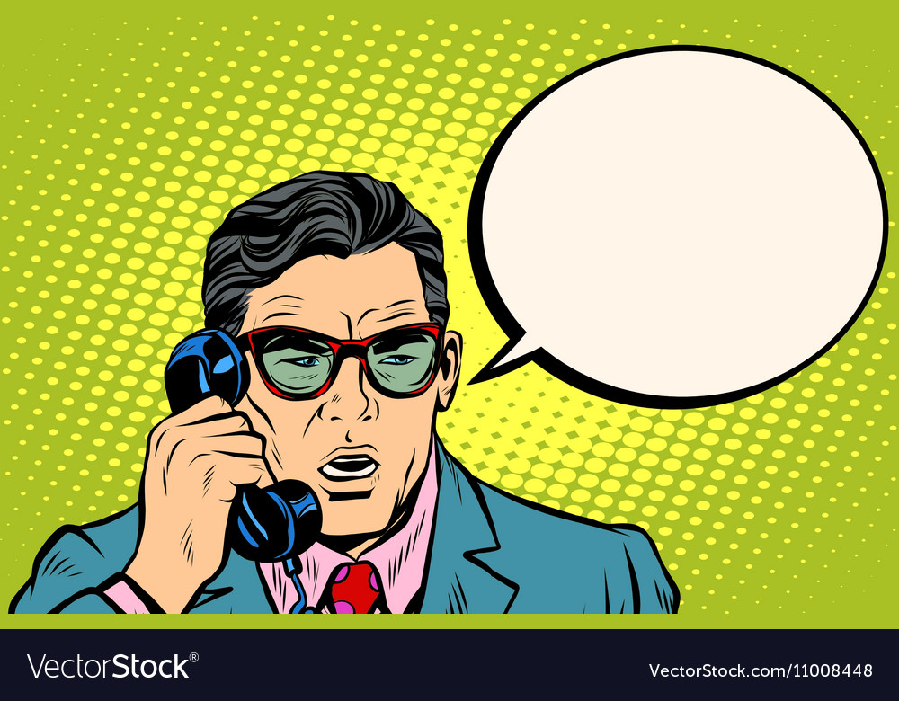 Surprise businessman talking on the phone Vector Image