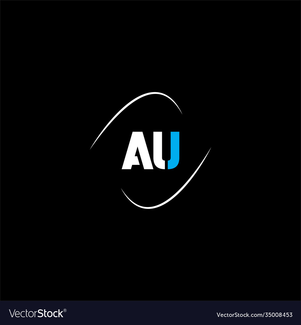 A u letter logo creative design on black color Vector Image