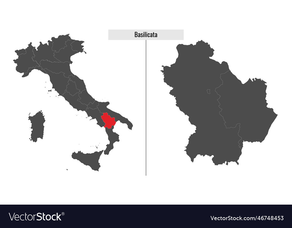 Basilicata map province of italy