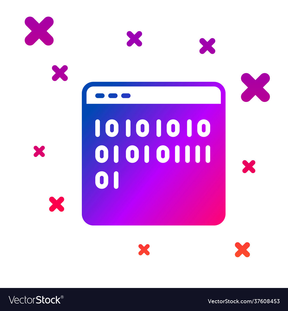 Color binary code icon isolated on white