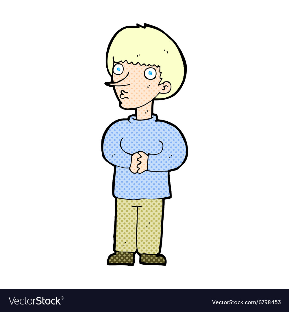 Comic cartoon nervous man Royalty Free Vector Image