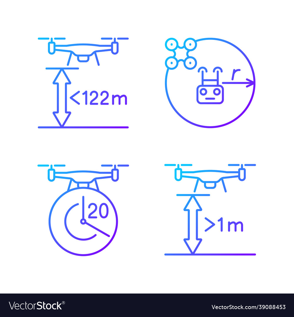 Drone proper control gradient linear manual label vector image Drone proper control gradient linear manual label