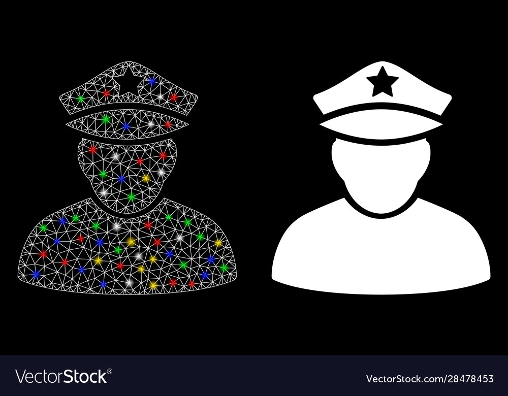 Flare mesh network army sergeant icon with vector image Flare mesh network army sergeant icon with