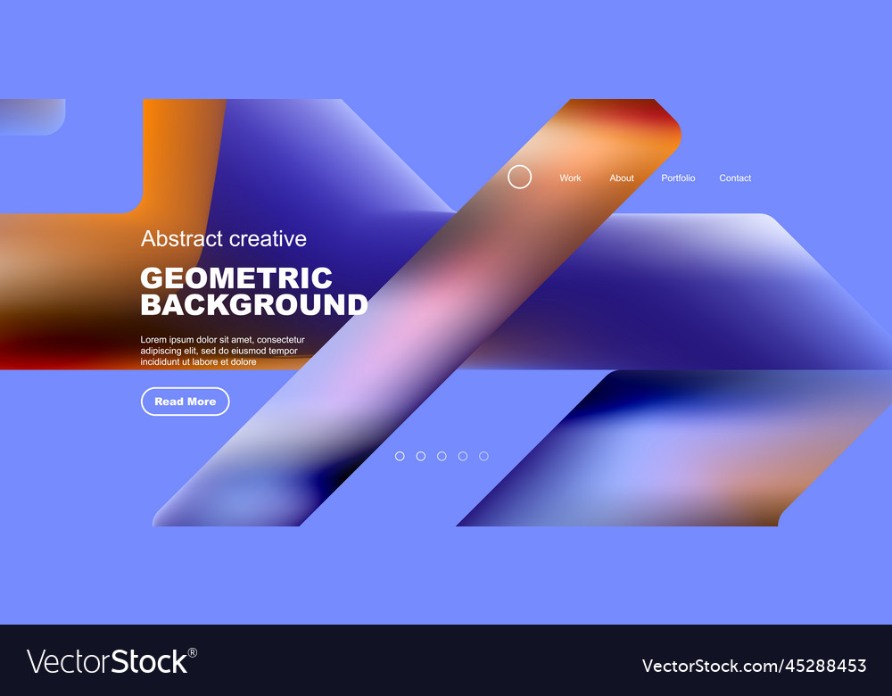 Fluid gradient triangles landing page background vector image Fluid gradient triangles landing page background