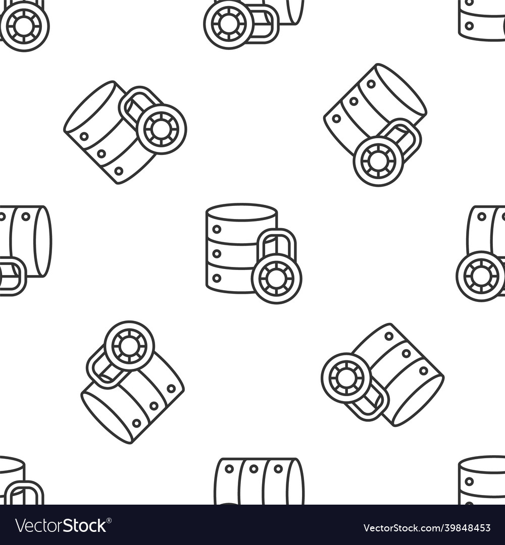 Grey line server security with closed padlock icon Vector Image Grey line server security with closed padlock icon