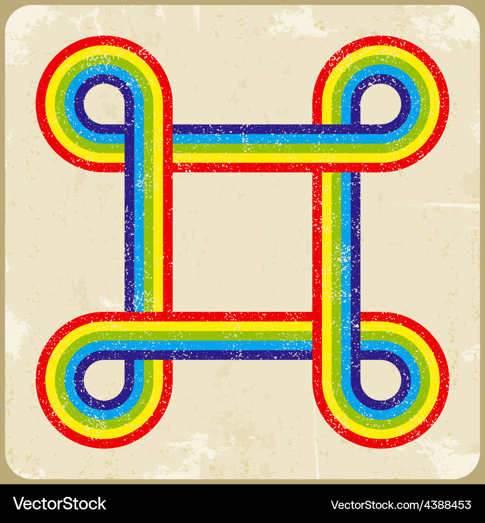 Grunge frame rainbow background Royalty Free Vector Image