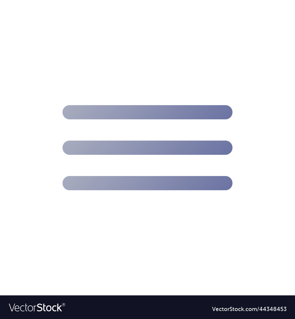 Hamburger menu button pixel perfect flat gradient