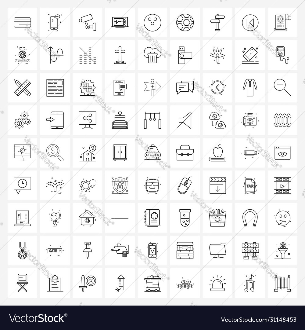 Isolated symbols set 81 simple line icons