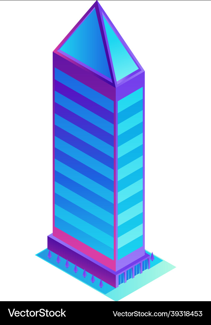 Isometric skyscraper Royalty Free Vector Image