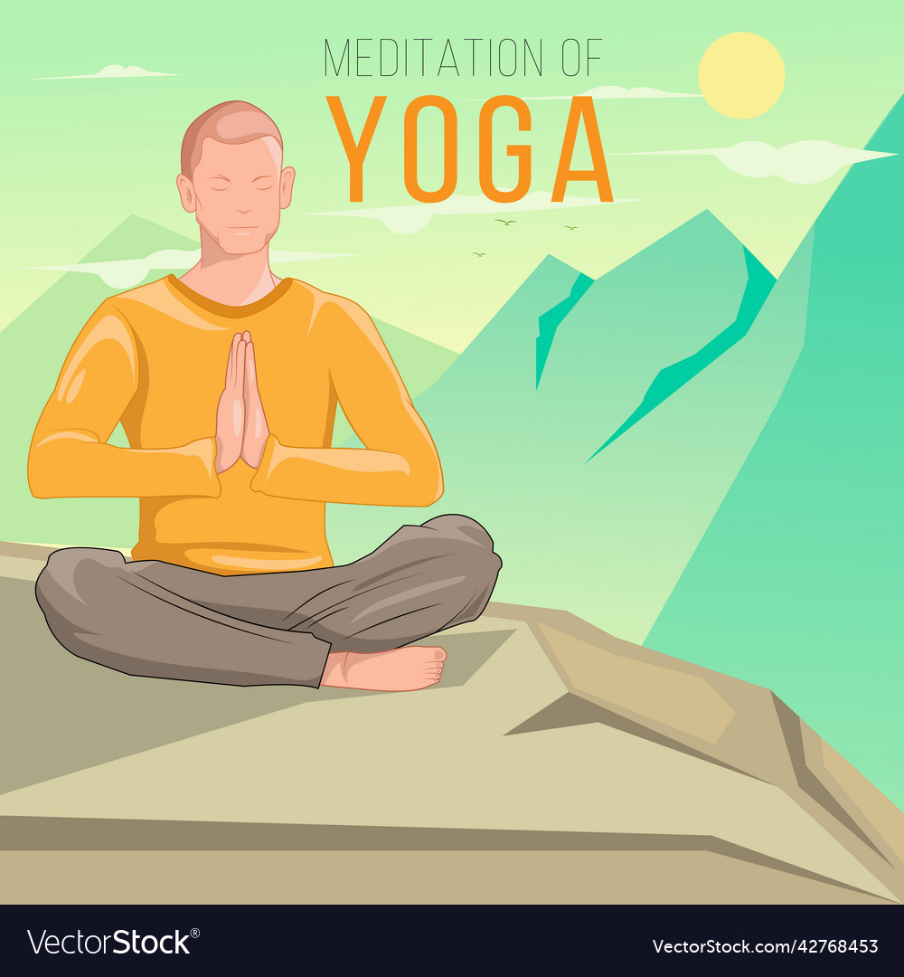 Man doing meditation asana for international yoga