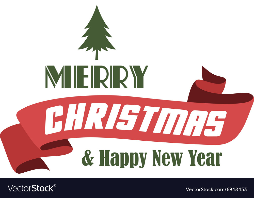 Merry christmas label Royalty Free Vector Image