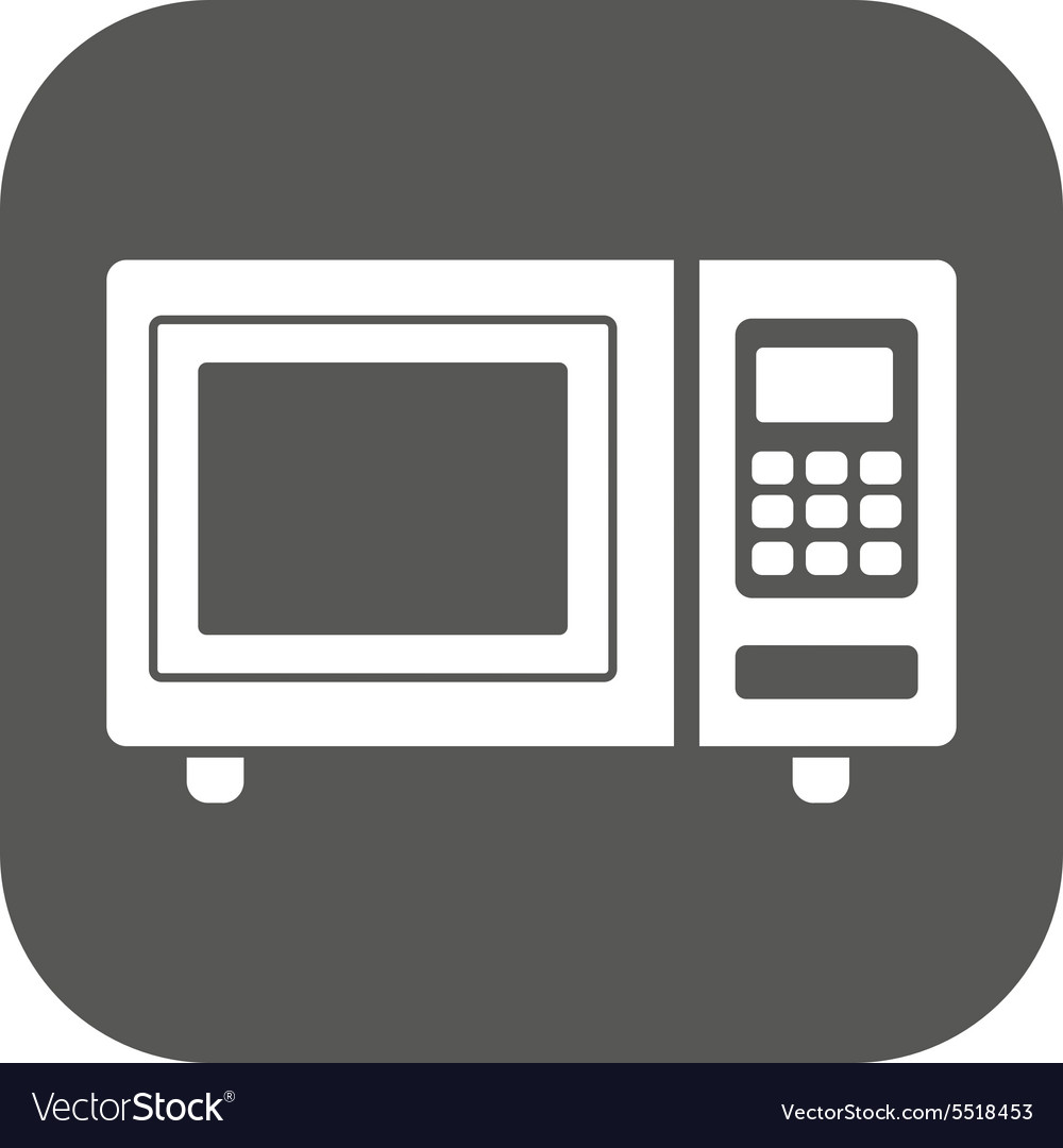 Microwave oven icon kitchen symbol flat