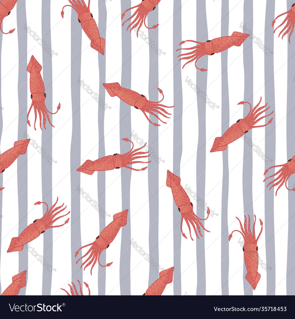 Random decorative seamless pattern with squids Vector Image Random decorative seamless pattern with squids