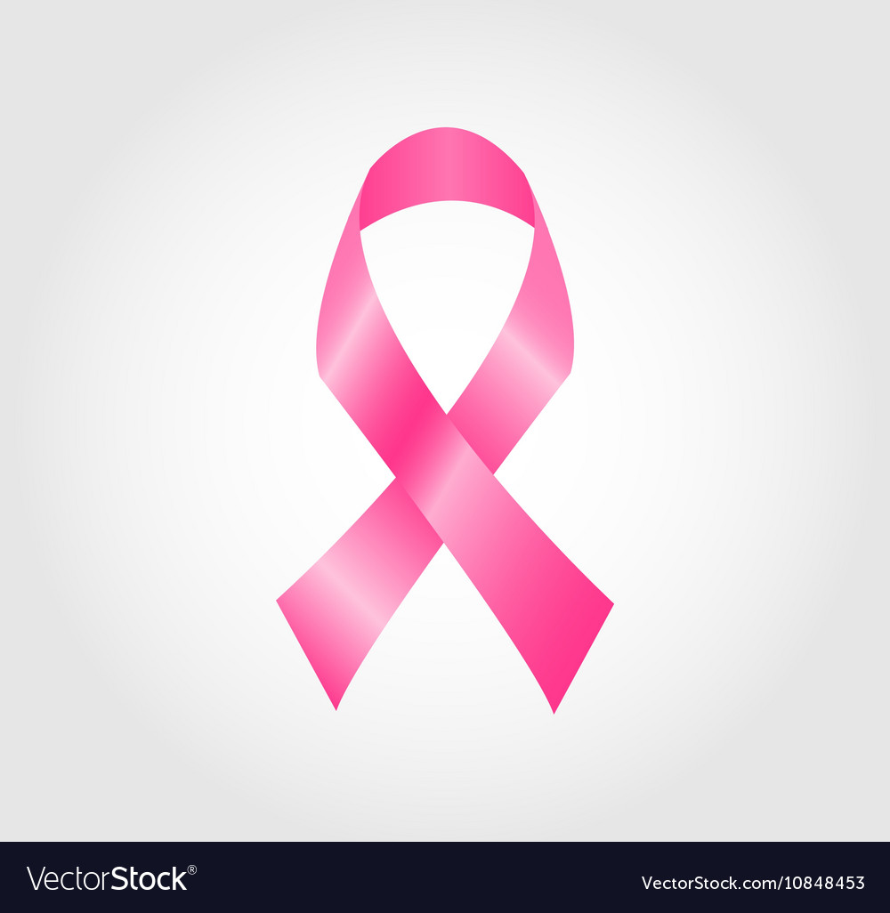 Realistic pink ribbon