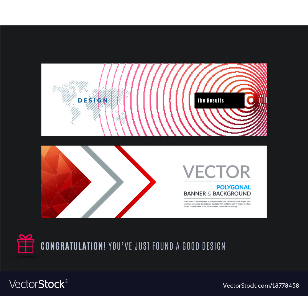 Abstract set of modern horizontal website