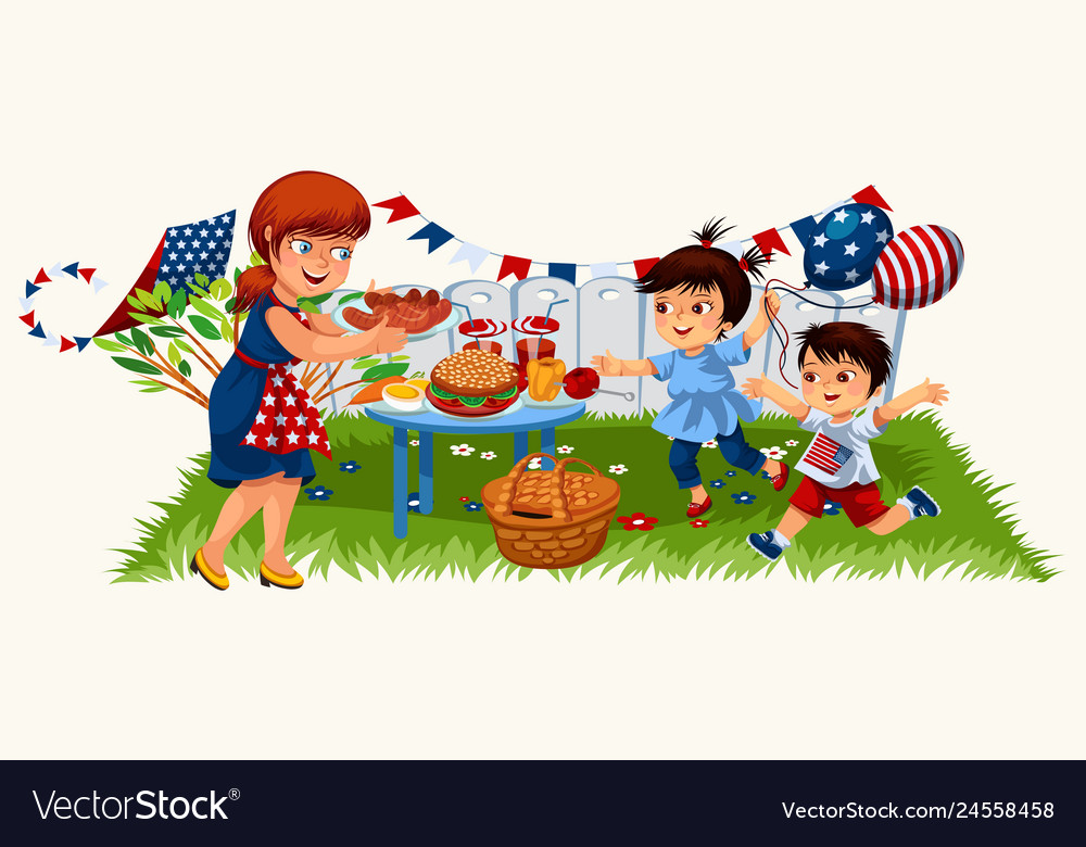 Cartoon Red Haired Mother Carrying Plate With Vector Image
