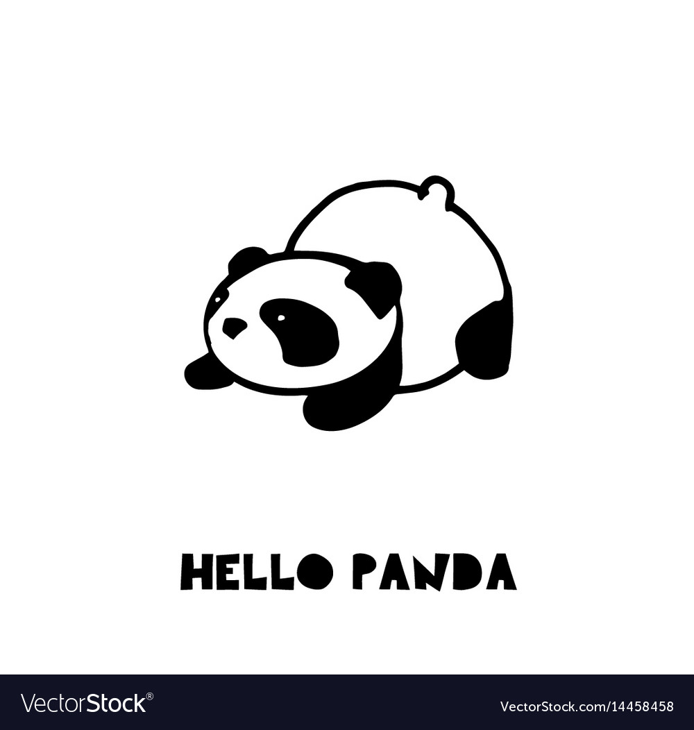 Cute panda bear black and white Royalty Free Vector Image Cute panda bear black and white Royalty Free Vector Image