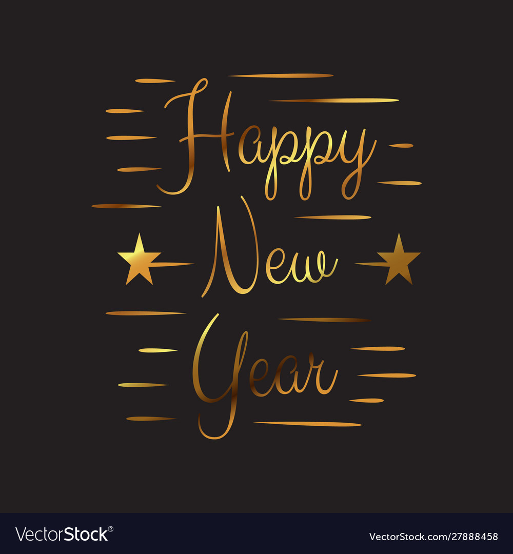 Gold Colored Happy New Year 2020 Background Vector Image