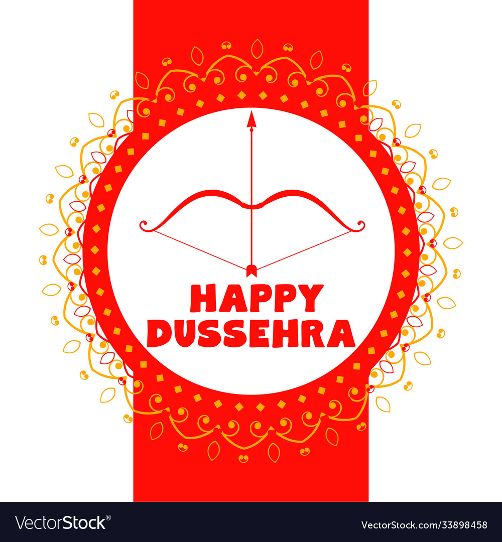 Happy dussehra festival decorative card design Vector Image